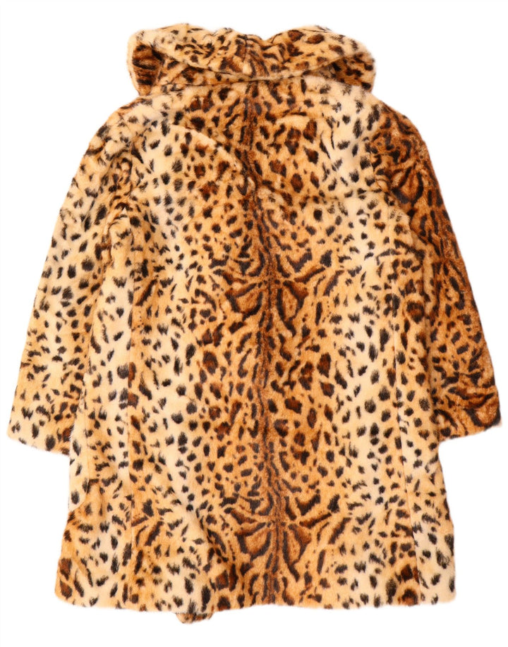 Topshop Abrigo de doble botonadura para mujer UK 42 Estampado animal marrón medio