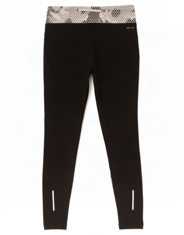 Nike Leggings Dri Fit para mujer UK 44 Mediano Negro Geométrico Poliéster