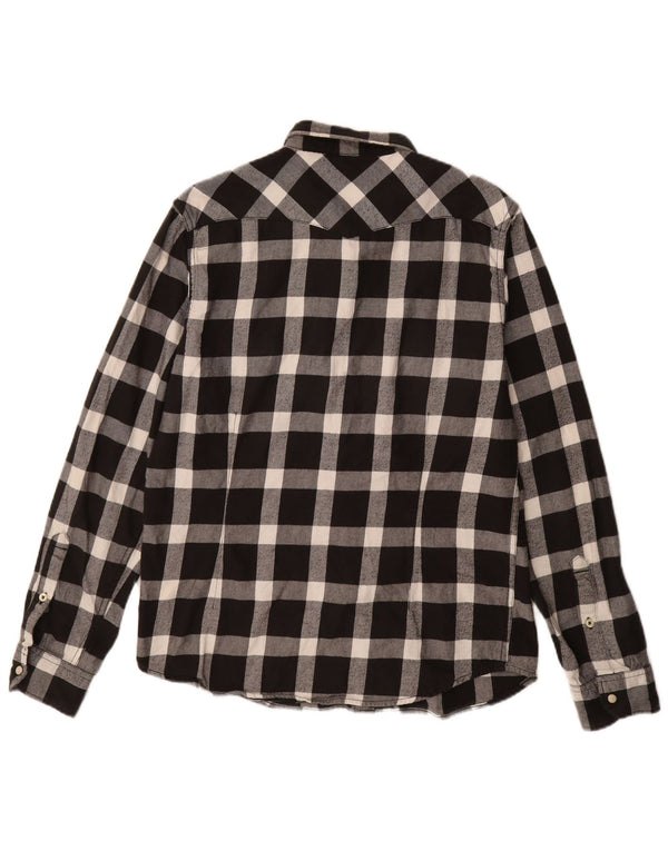 LEE Mens Slim Fit Flannel Shirt Medium Black Check Cotton