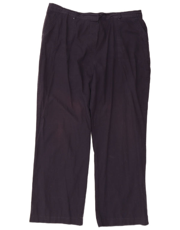 Marks & Spencer Pantalones chinos rectos para mujer UK 18 XL W36 L29 Azul marino