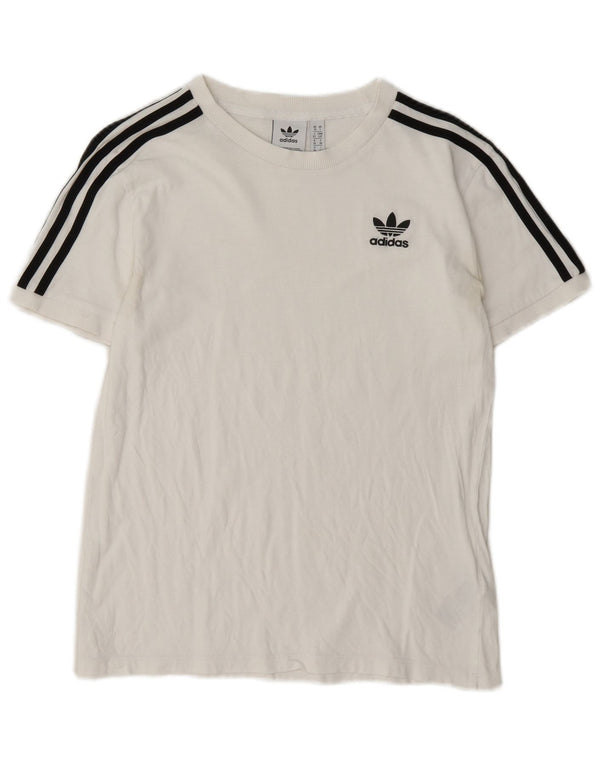 Adidas Camiseta gráfica para mujer Top UK 10 Small White Cotton