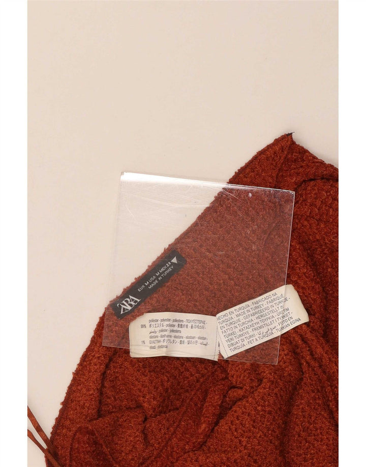 Zara Vestido largo ajustado con aberturas Poliéster marrón medio