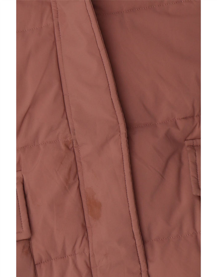 Marks & Spencer Abrigo acolchado con capucha para mujer UK 24 4XL Poliéster rosa