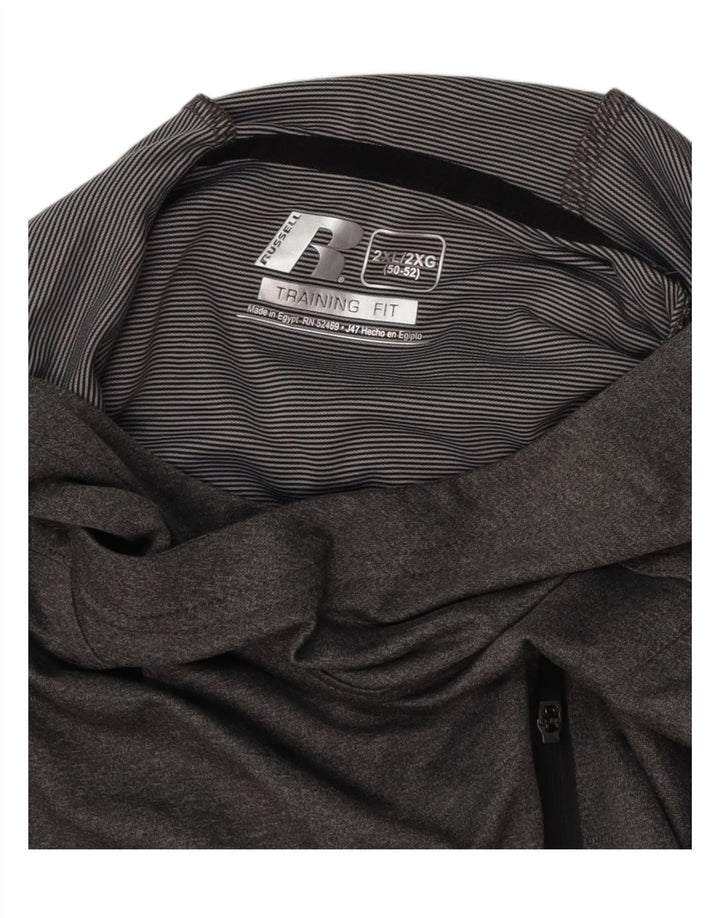 RUSSELL ATHLETIC Sudadera con capucha para hombre, camiseta de chándal UK 50/52 2XL Gris