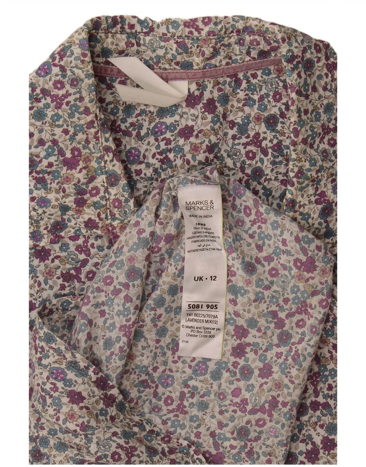 Marks & Spencer Camisa para mujer UK 40 Mediana Algodón floral multicolor
