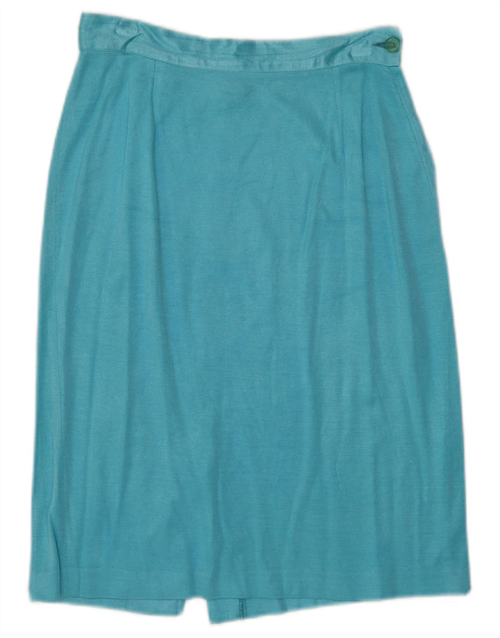 Falda lápiz vintage para mujer IT 42 Mediana W26 Algodón azul