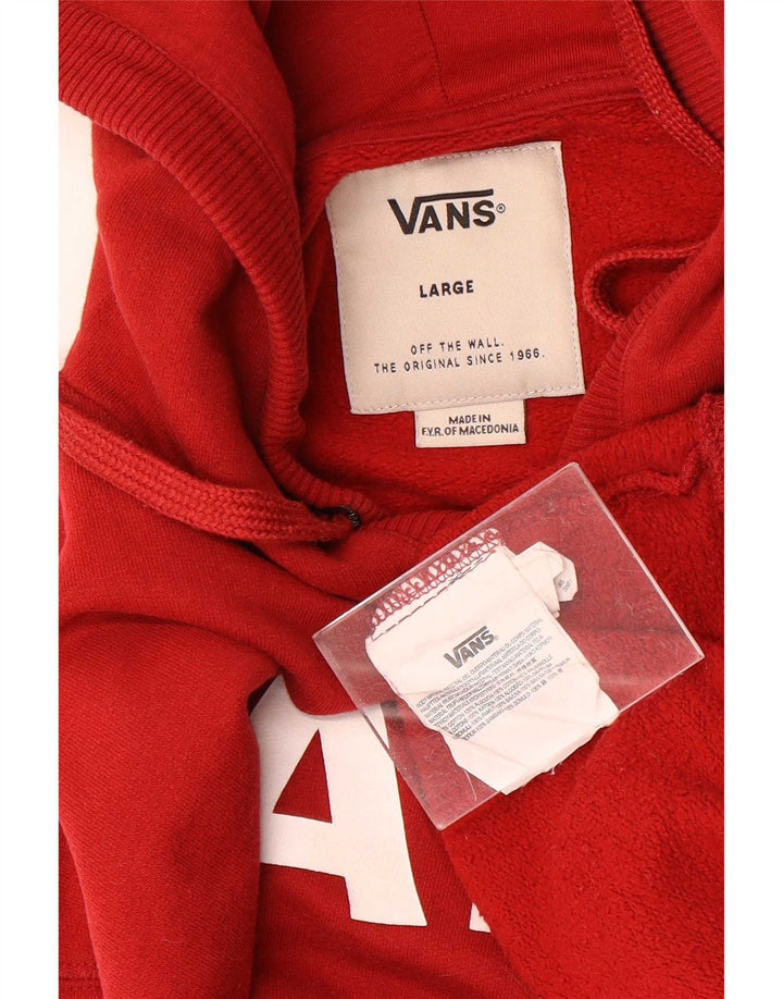 Vans Hombre Graphic Sudadera con capucha Jumper Large Rojo Algodón