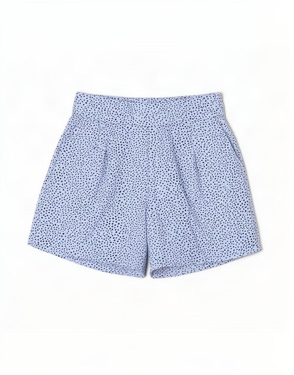 Marks & Spencer Pantalones cortos de cintura alta para mujer UK 12 Medium W30 Estampado animal azul