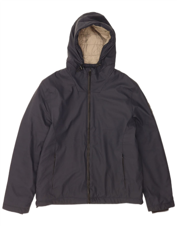 Liu Jo Chaqueta cortavientos con capucha para hombre UK 40 Large Poliéster azul marino