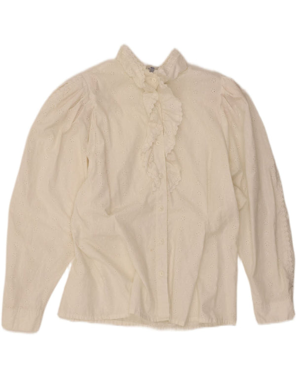 Camisa Yessica Mujer Con Volantes Delanteros EU 46 XL Poliéster Blanco