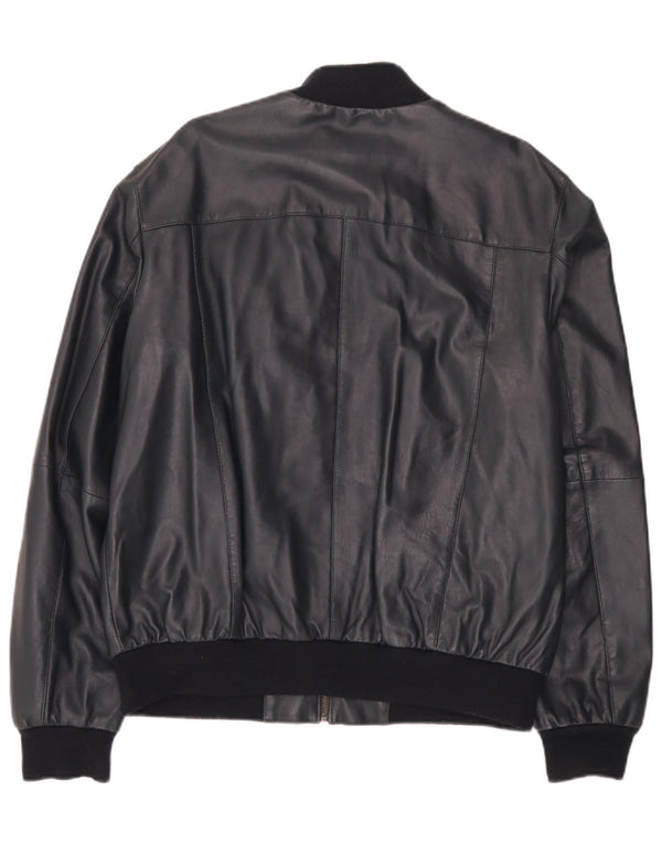 Conbipel Chaqueta Bomber De Cuero Para Hombre IT 56 2XL Azul Marino