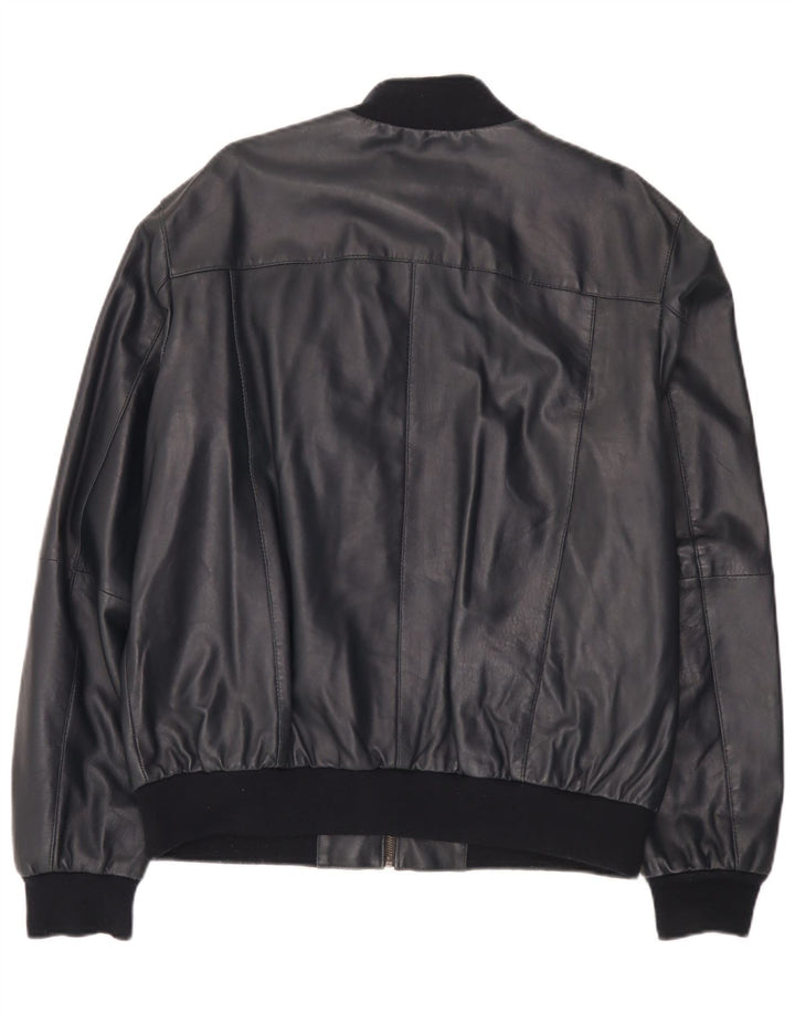 Conbipel Chaqueta Bomber De Cuero Para Hombre IT 56 2XL Azul Marino