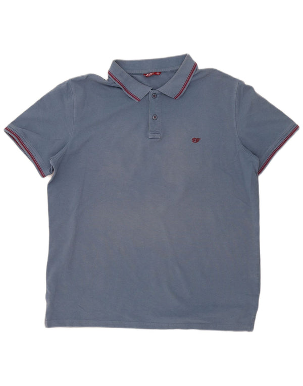 Polo Carrera Hombre 2XL Algodón A Rayas Azul