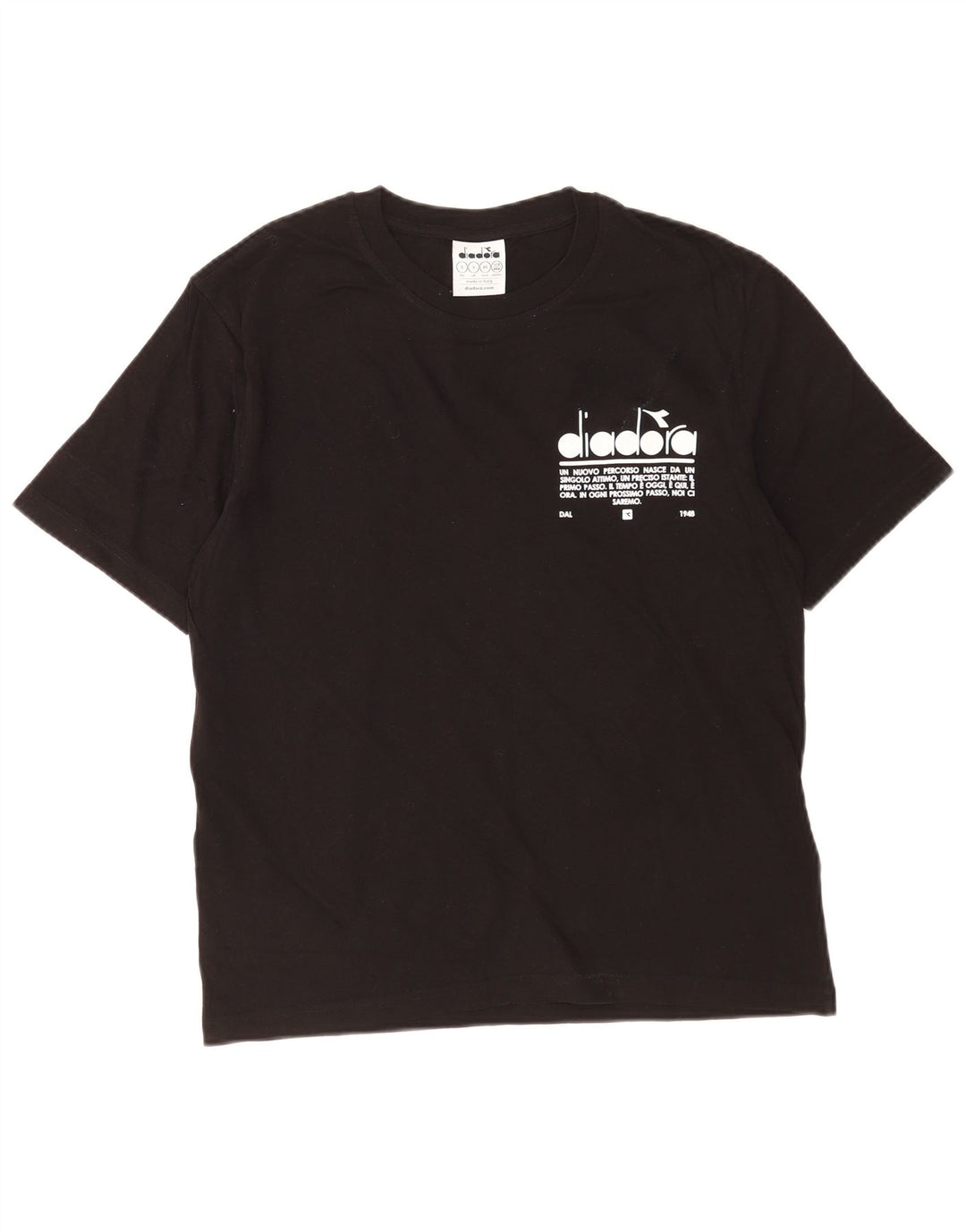Diadora Hombre Camiseta Gráfica Top Small Negro Algodón