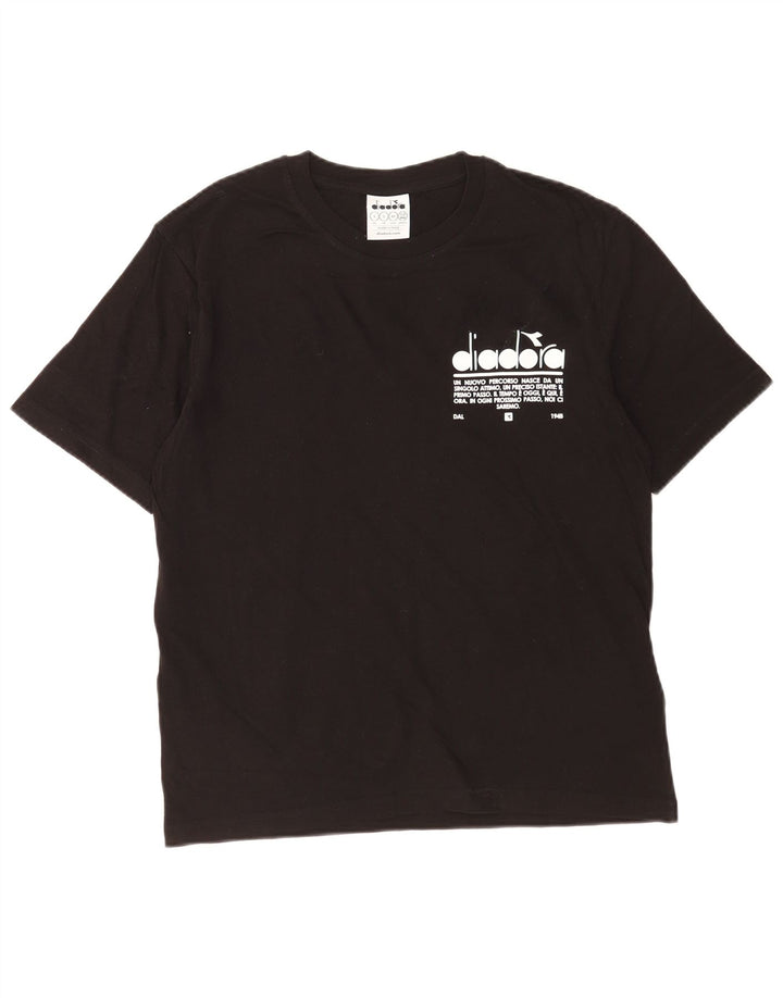 Diadora Hombre Camiseta Gráfica Top Small Negro Algodón