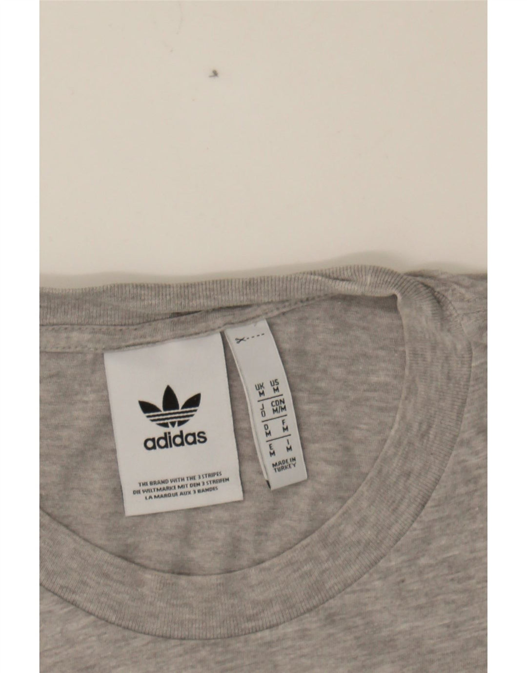 ADIDAS Mens Graphic T-Shirt Top Medium Grey Cotton Vintage Adidas and Second-Hand Adidas from Messina Hembry 
