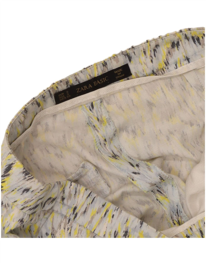 ZARA Mujer Pantalón Chino Con Estampado Abstracto Small W26 L26 Multicolor