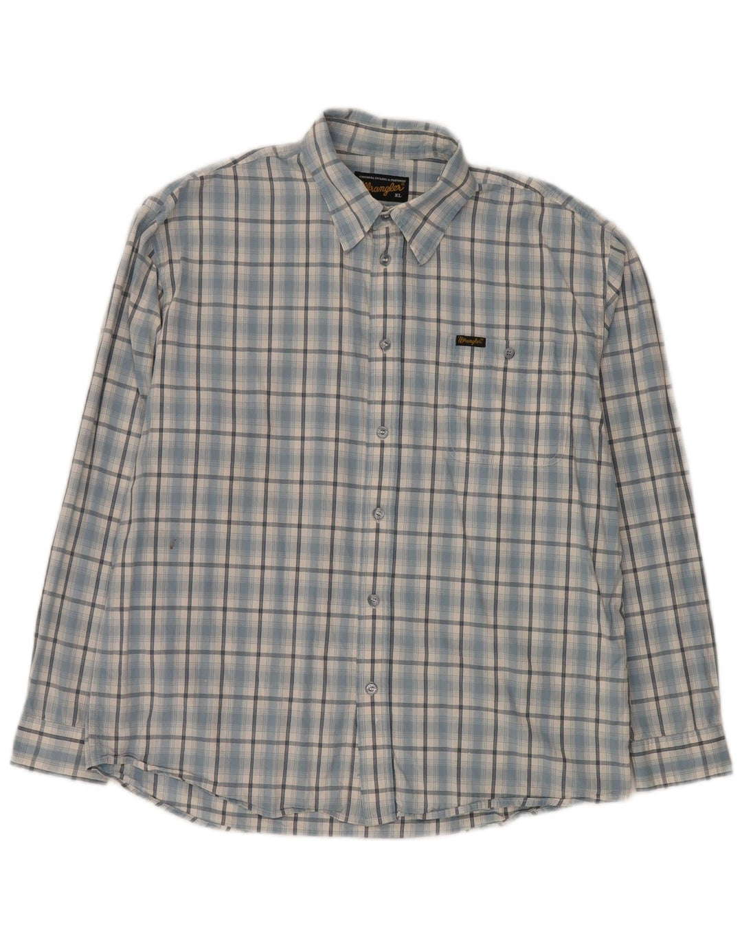Camisa Wrangler Hombre XL Cuadros Azules