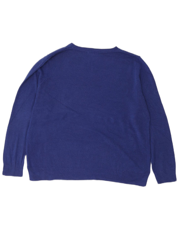 Marks & Spencer Jersey con Cuello Barco para Mujer UK 20 2XL Acrílico Azul