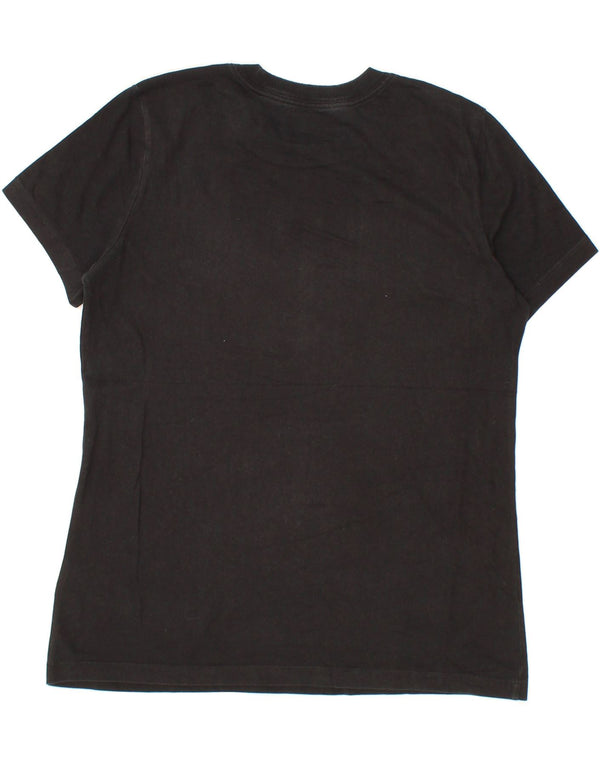 NIKE Womens Graphic T-Shirt Top UK 14 Medium Black Cotton