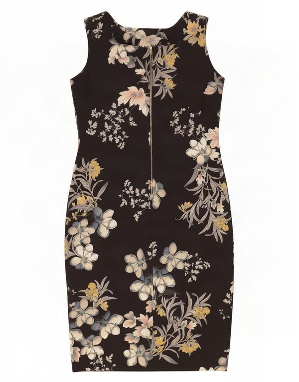 Marks & Spencer Vestido tubo sin mangas para mujer UK 42 Mediano Negro Floral