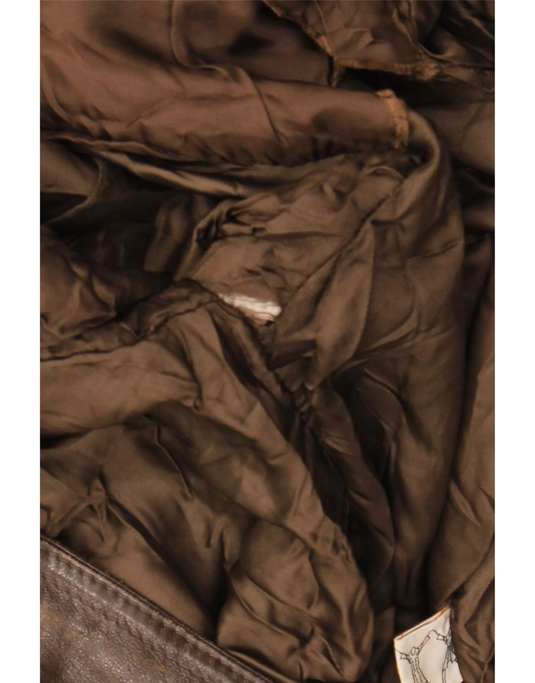 VINTAGE Chaqueta de cuero militar para hombre IT 50 Marrón grande