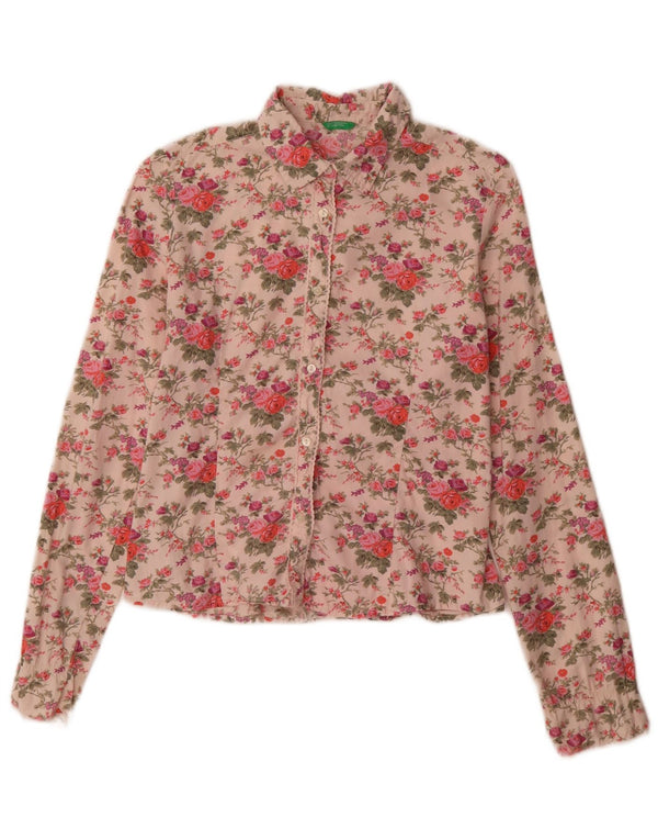 Benetton Camisa Niña 11-12 Años XL Algodón Rosa Floral