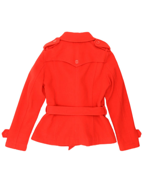 Moschino Chaqueta de lona militar para mujer Reino Unido 12 Lana roja mediana