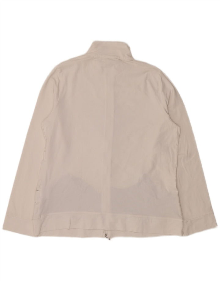 CHAMPION Chaqueta superior de chándal con gráfico de ajuste fácil para mujer UK 40 Grande Blanco