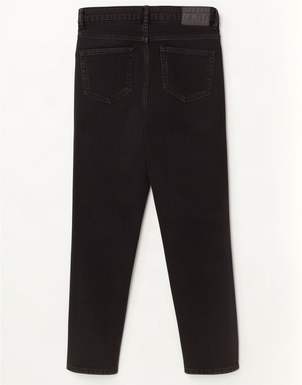 Zara Jeans Cónicos De Tiro Alto Para Mujer EU 40 Medium W30 L27 Algodón Negro