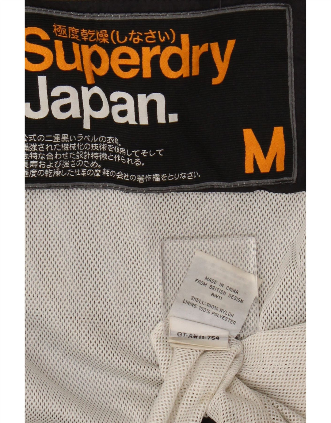Chaqueta impermeable Superdry para mujer, talla 44, nailon negro mediano