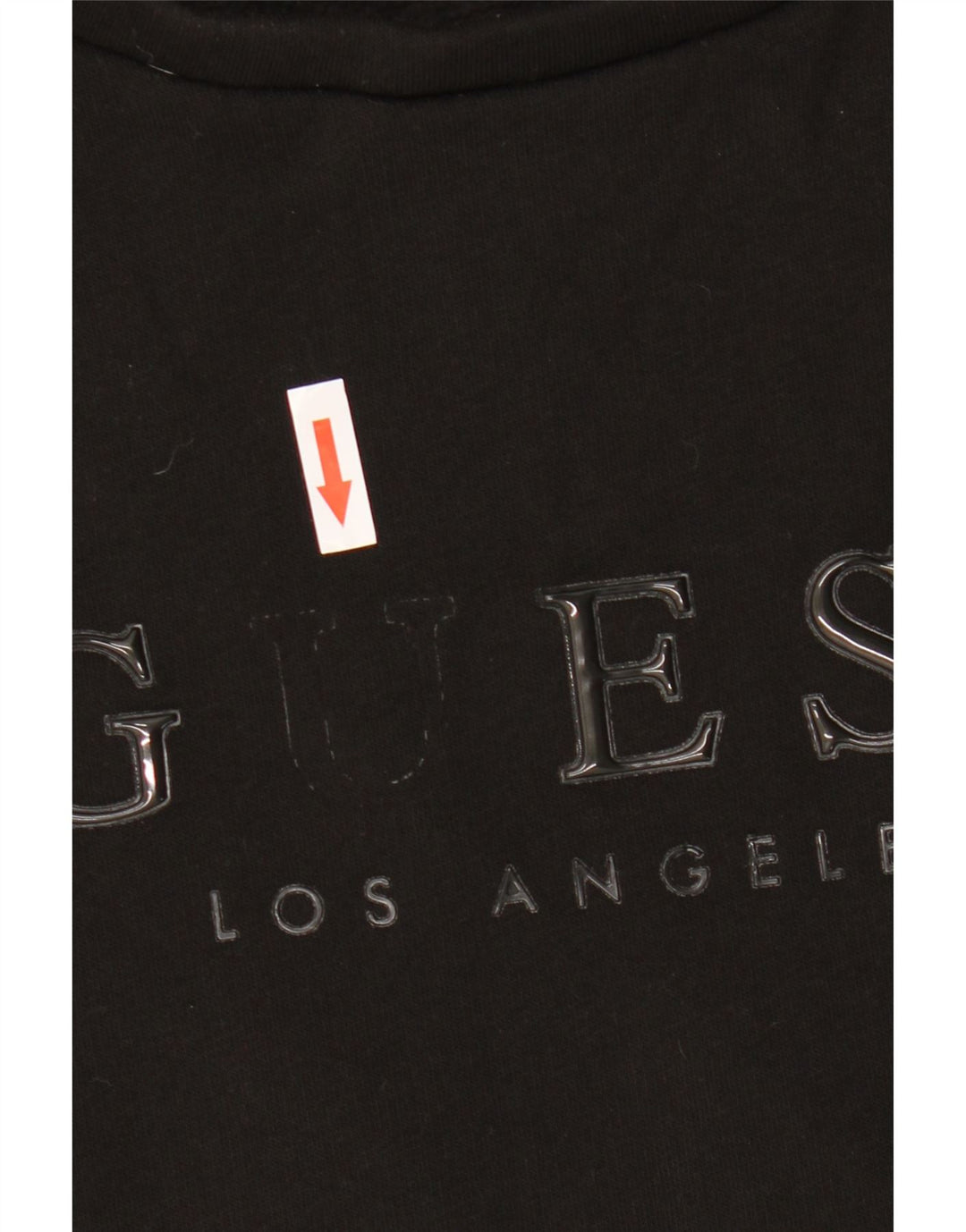 Guess Sudadera con gráfico de corte extragrande para mujer, talla 40, color negro