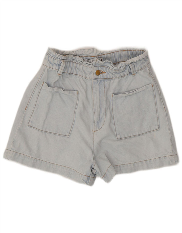 Zara Shorts De Mezclilla Para Mujer EU 38 Small W28 Azul