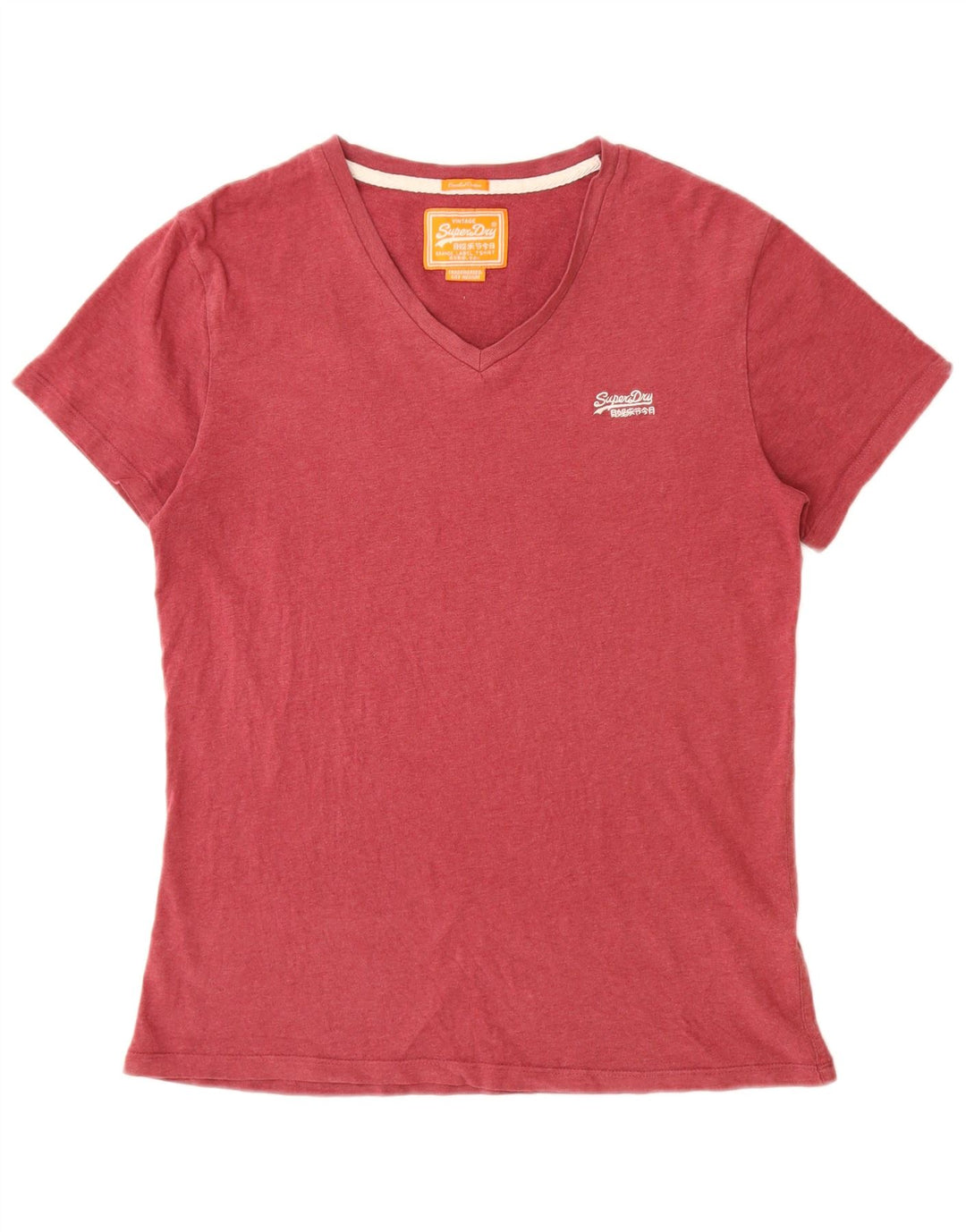 SUPERDRY Camiseta para mujer Top UK 44 Medium Borgoña Algodón