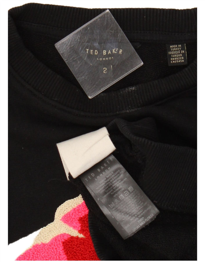 Ted Baker - Jersey con cuello redondo para mujer, talla 2, talla pequeña, color negro