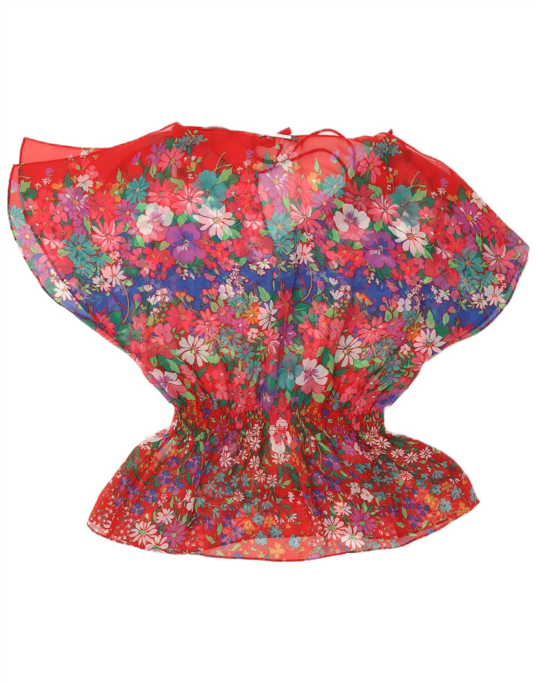 Replay Blusa para mujer Top UK 44 Medio Rojo Floral Poliéster
