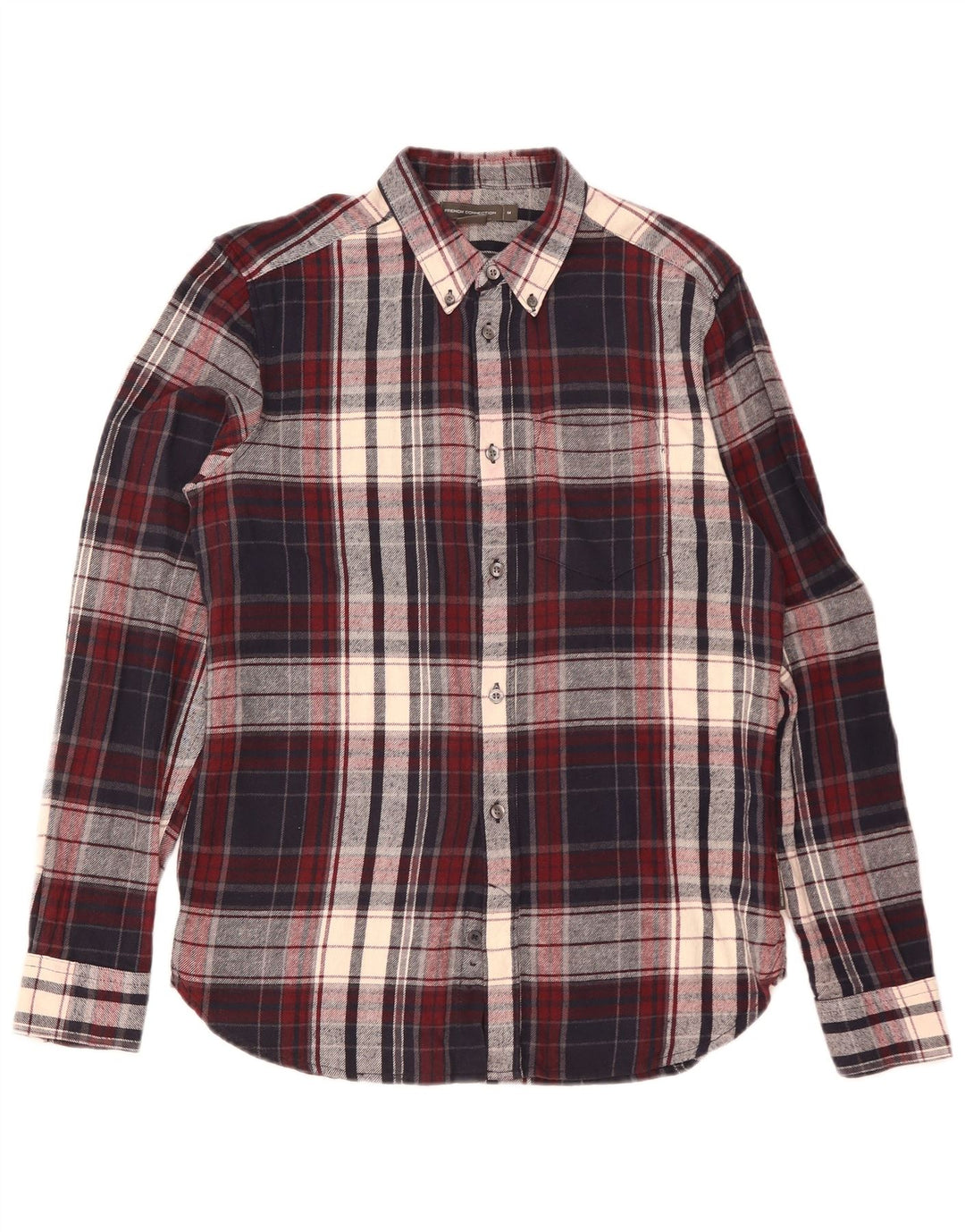 Camisa de franela de algodón a cuadros en color burdeos medio para hombre de French Connection