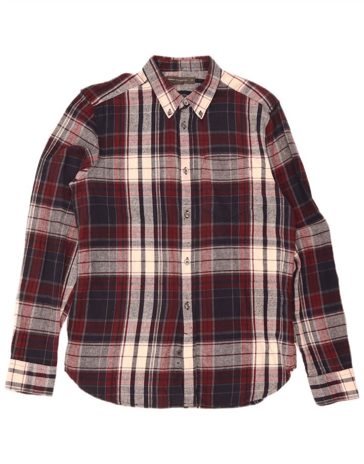 Camisa de franela de algodón a cuadros en color burdeos medio para hombre de French Connection