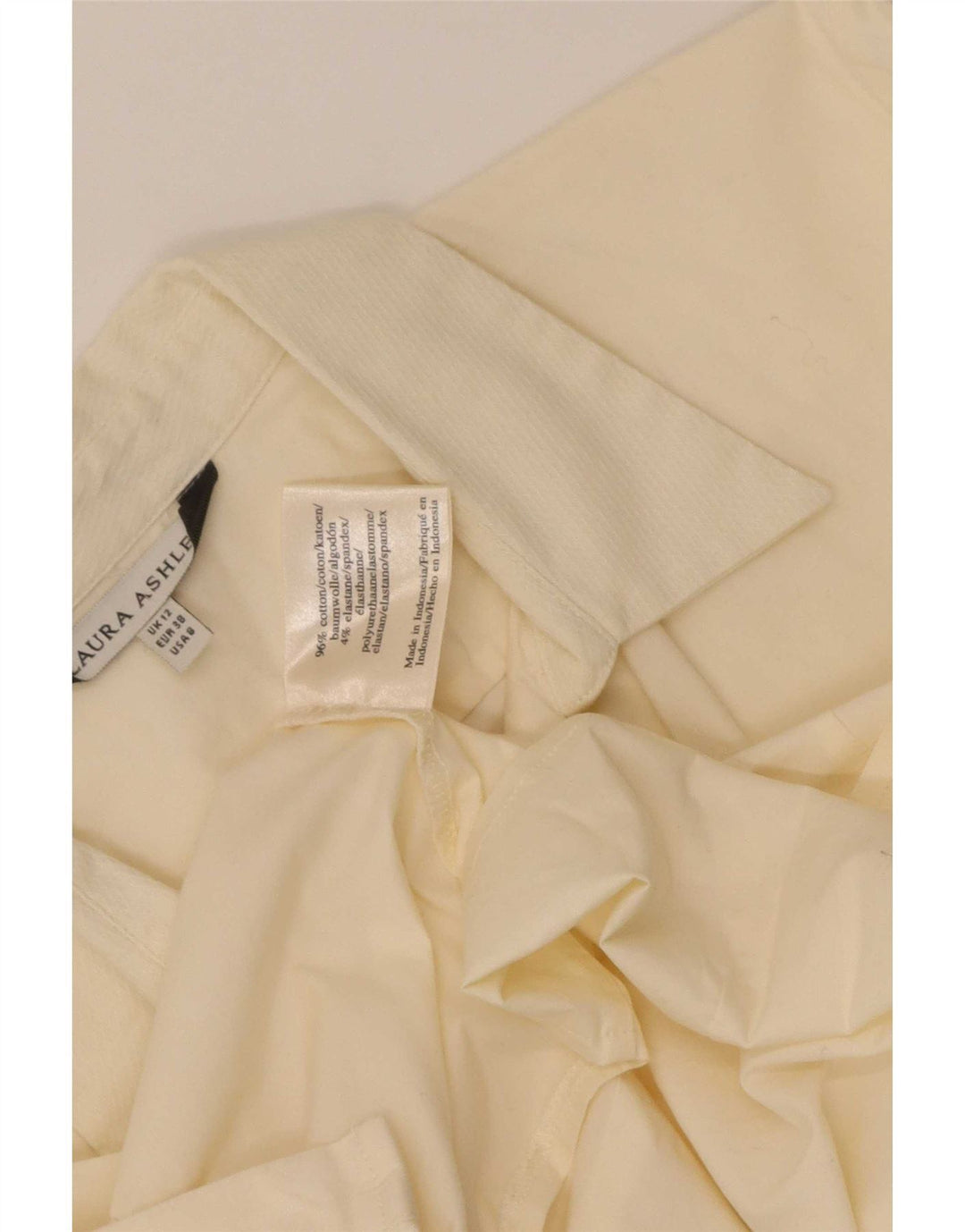 Laura Ashley Camisa formal para mujer UK 12 Algodón beige medio