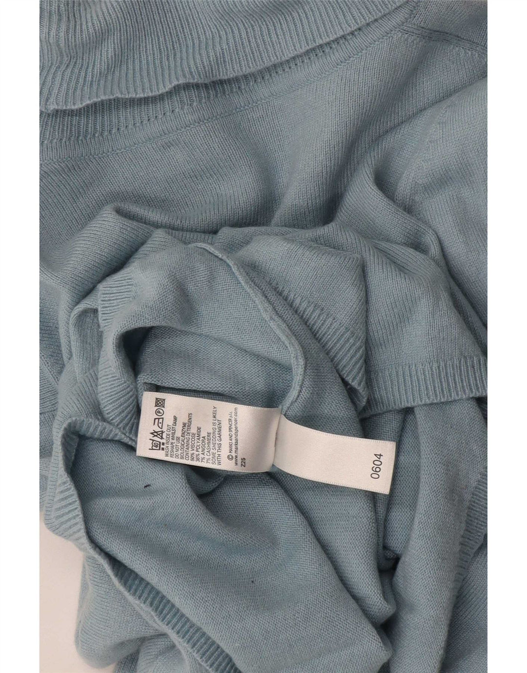 Marks & Spencer Jersey con cuello vuelto para mujer UK 44 Viscosa azul medio