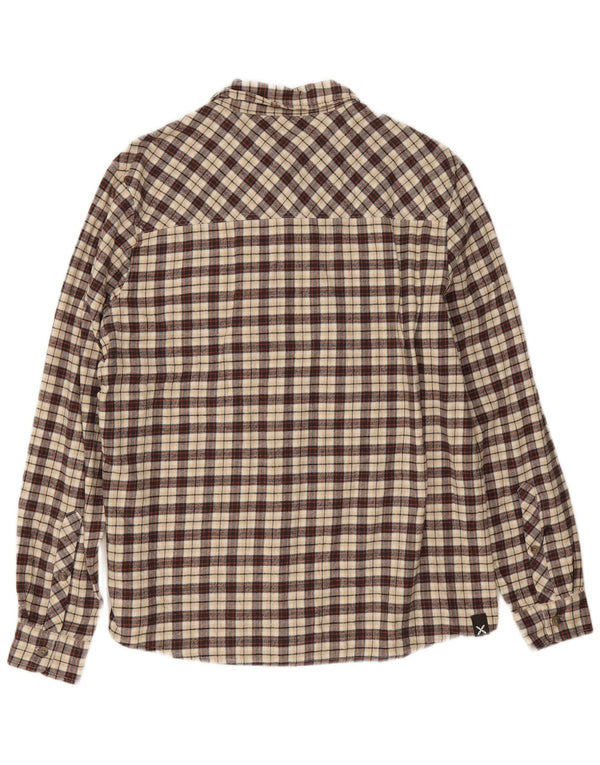 Montura Camisa De Franela De Algodón A Cuadros Marrón Grande Hombre