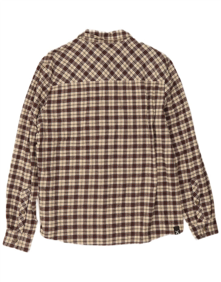 Montura Camisa De Franela De Algodón A Cuadros Marrón Grande Hombre