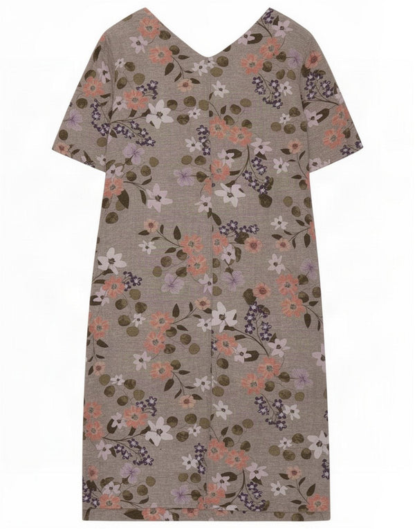 Marks & Spencer Vestido tubo para mujer UK 8 Small Grey Floral Linen