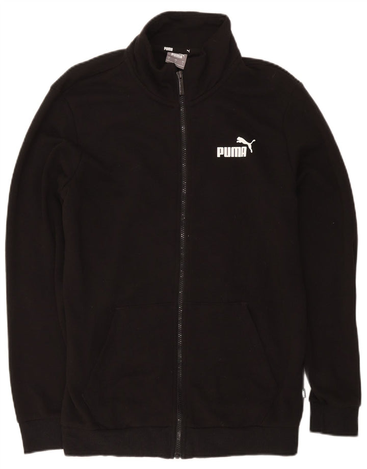 Puma Mens Chándal Top Chaqueta Pequeña Algodón Negro
