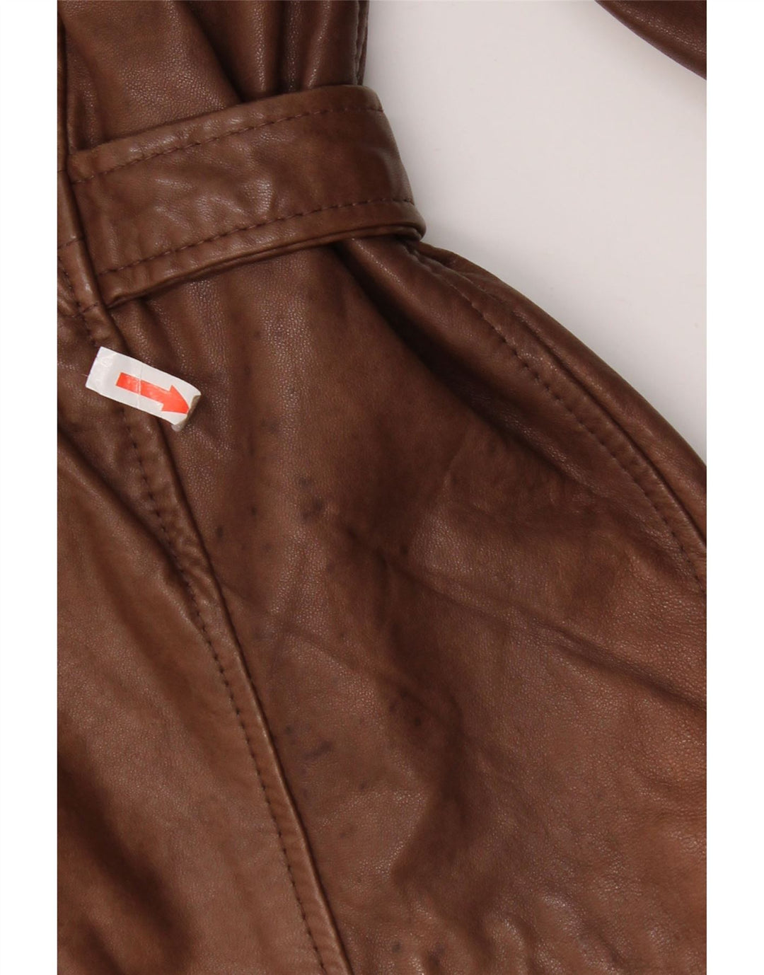 Vintage mujer chaqueta de cuero de gran tamaño Reino Unido 18 XL cuero marrón