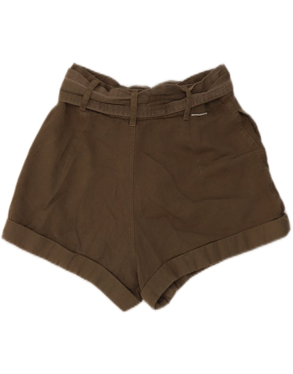 Billabong Pantalones Cortos De Cintura Alta Para Mujer W26 Small Khaki Cotton