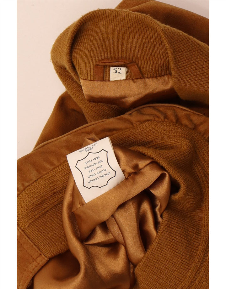 Vintage hombres ante bomber chaqueta IT 52 XL cuero marrón
