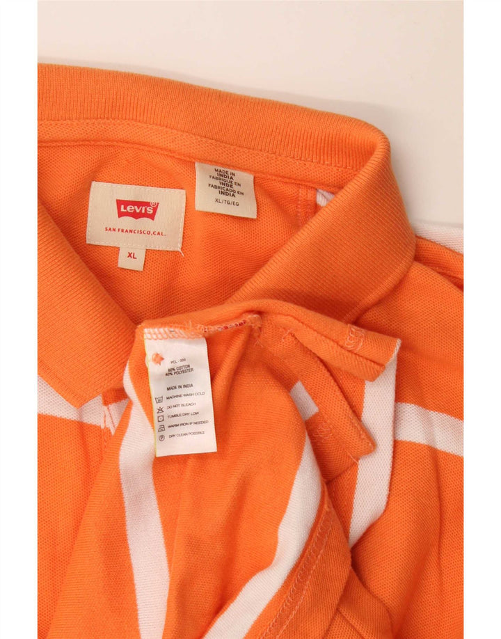 Levi's Polo Hombre XL Algodón Rayas Naranja