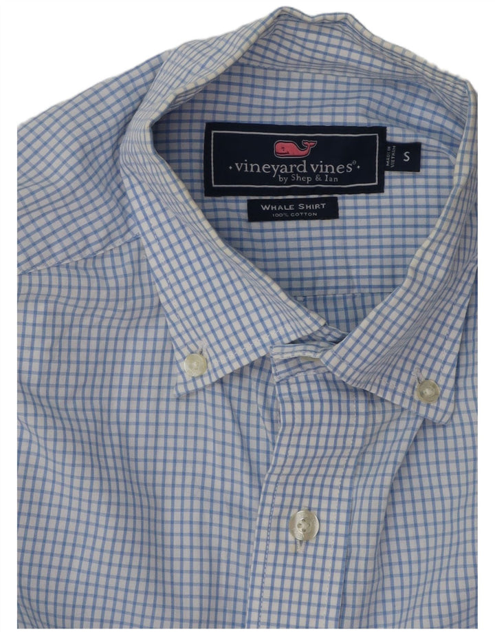Vineyard Vines Camisa Hombre Algodón Cuadros Azul Pequeño