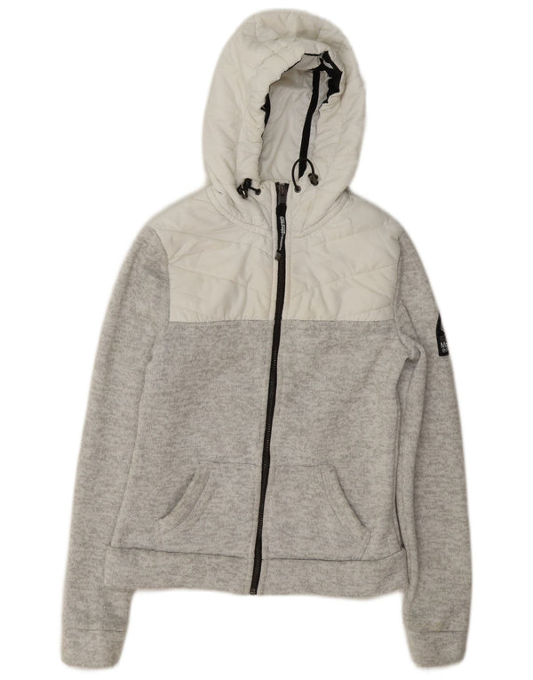 Superdry Chaqueta de chándal con capucha para mujer, talla 6, XS, color gris